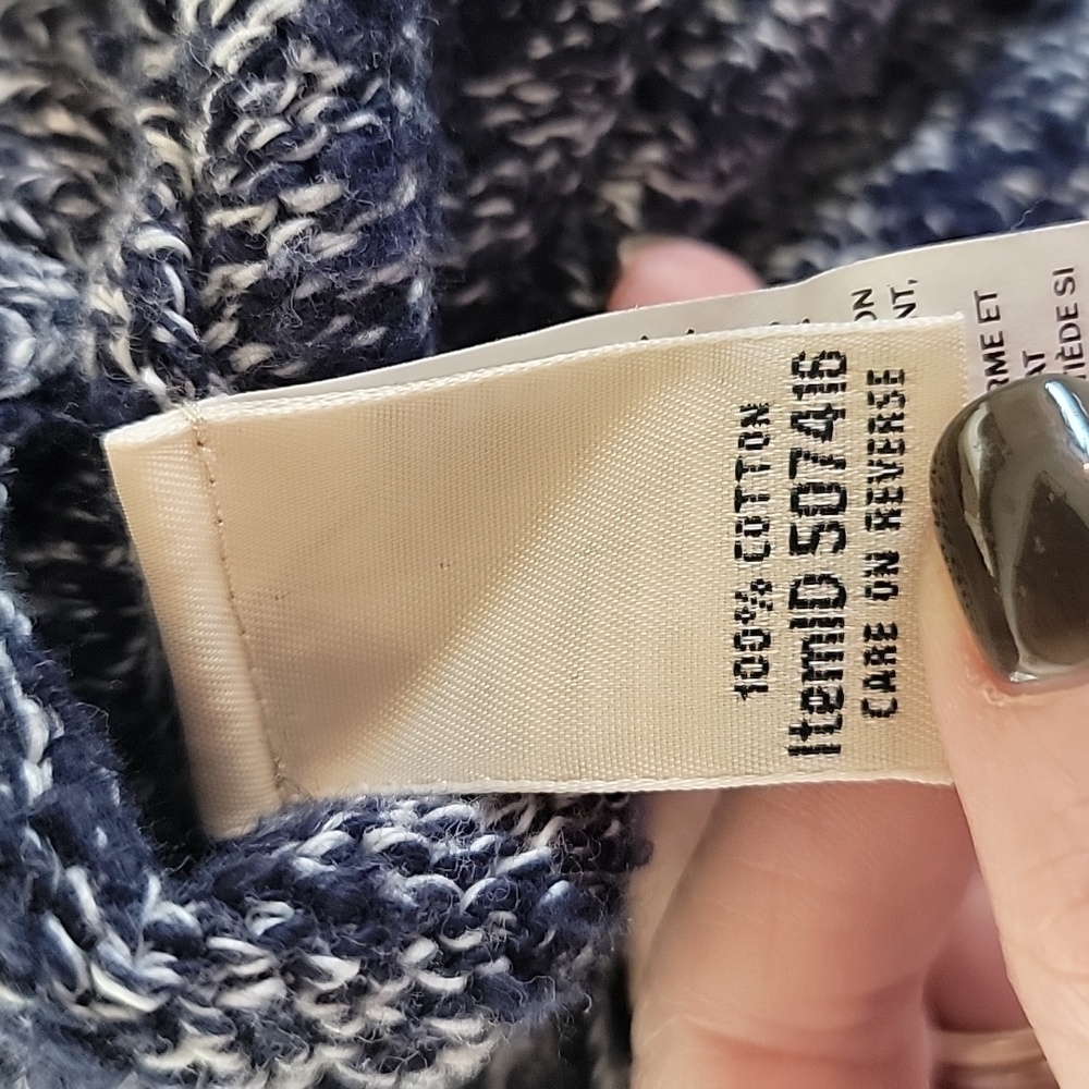 L.L. Bean Women's Blue And White Speck Turtleneck Sweater~Size Large - Picture 3 of 6